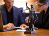 Lady Justice on desk onOffice